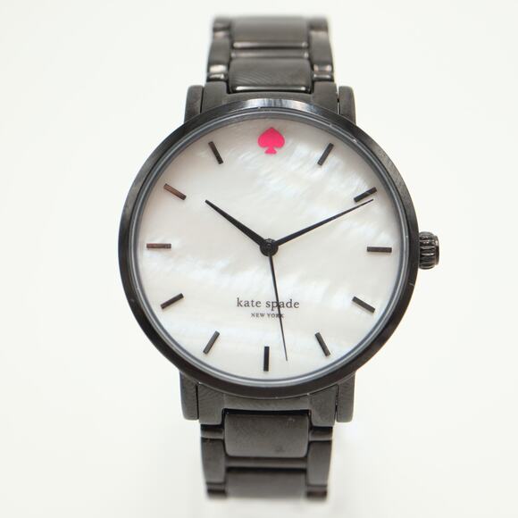 Kate Spade Ladies 34mm MOP Womens Watch Black Stainless Steel with New Battery main image 9